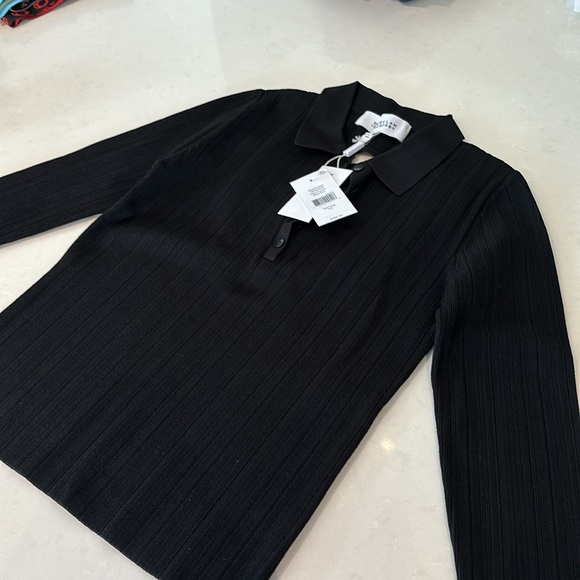 Derek Lam Banded Cutout Polo Sweater - Picture 8 of 8
